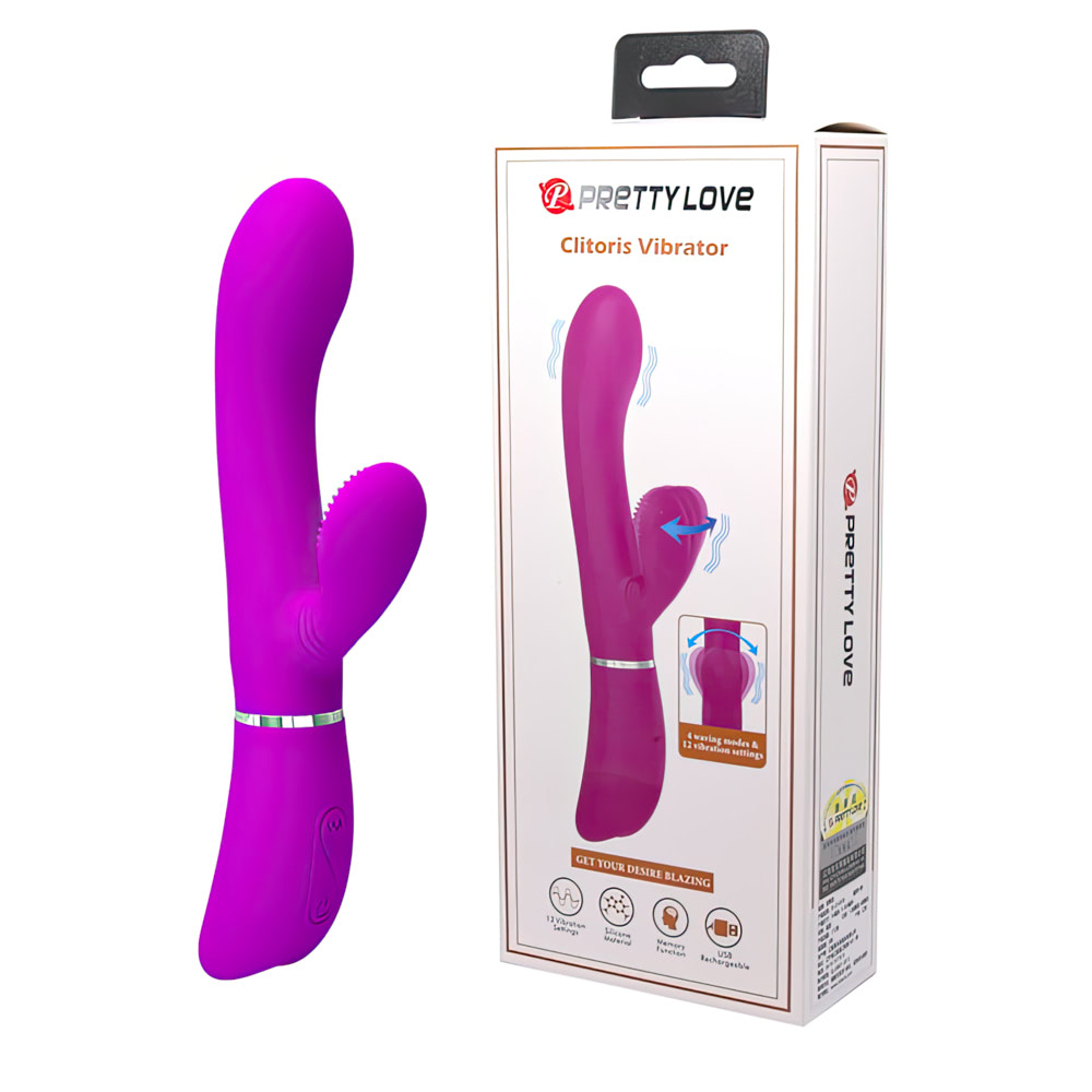 Vibrador Duplo de Ponto G e Clitoris Aveludado - Pretty Love
