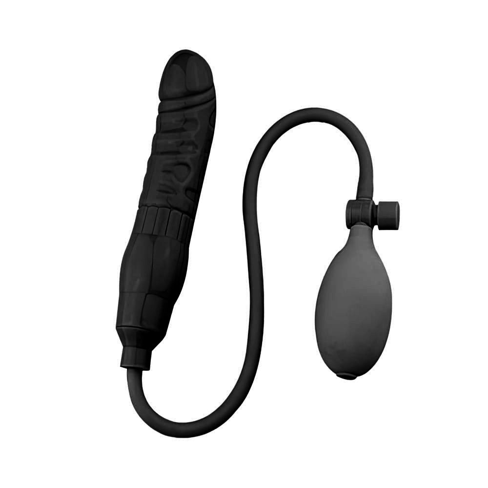 Pênis Silicone Inflável Preto com Válvula - PUMPN PLAY DONG - Imagem 3