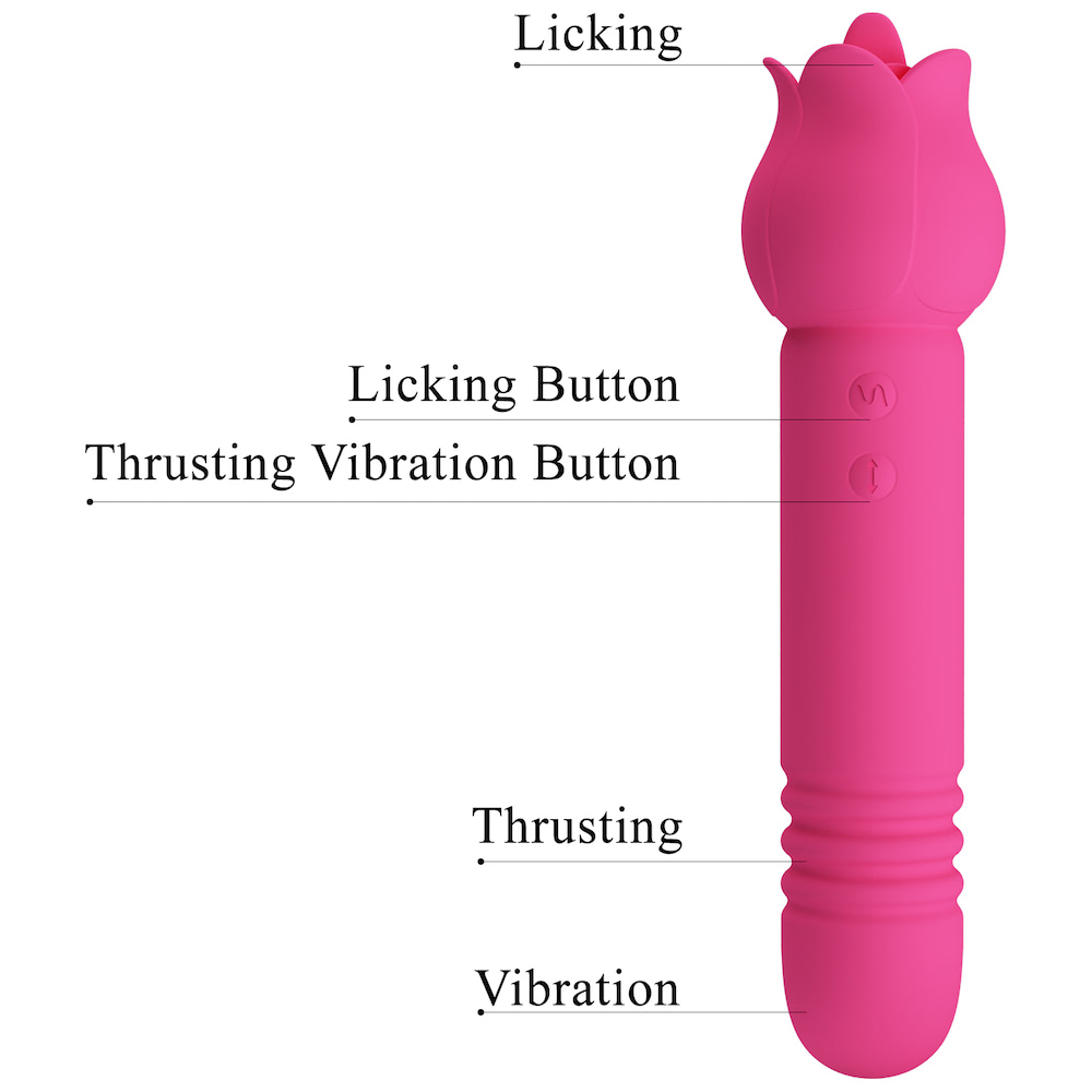 Vibrador Duplo Vai e Vem De Língua - Chaley - PRETTY LOVE - Imagem 7