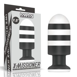 Plug Anal pretas e brancas 19,5x7,7x7,7 Missioner Butt Plug
