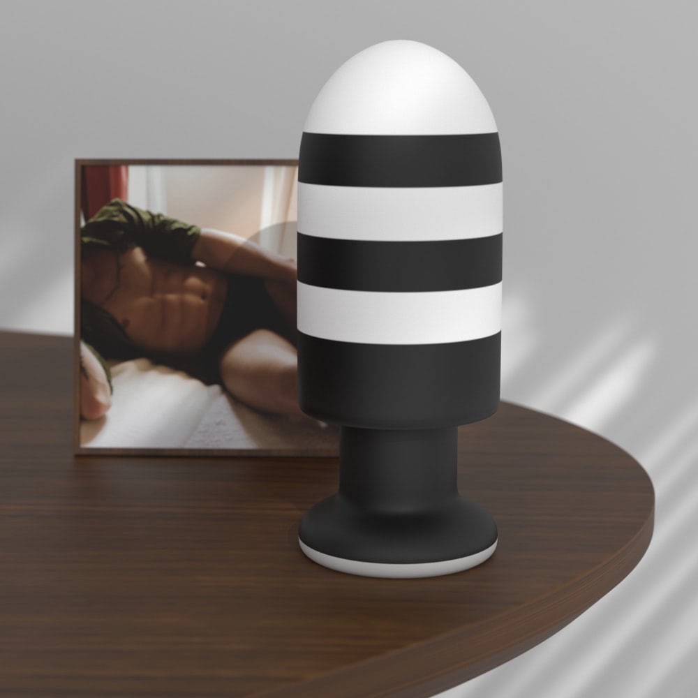 Plug Anal pretas e brancas 19,5x7,7x7,7 Missioner Butt Plug - Imagem 4
