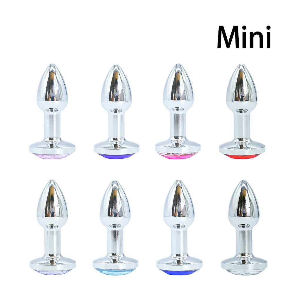 Plug anal de luxo em metal com Pedra - tamanho Mini - Imagem 3