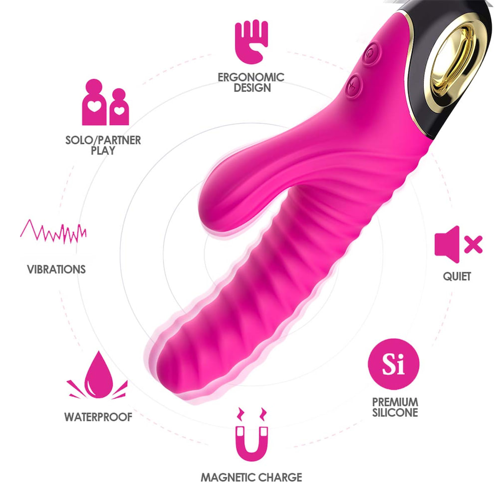 Vibrador Ponto G com Estimulador Clitoriano Duplo - USK - Imagem 4