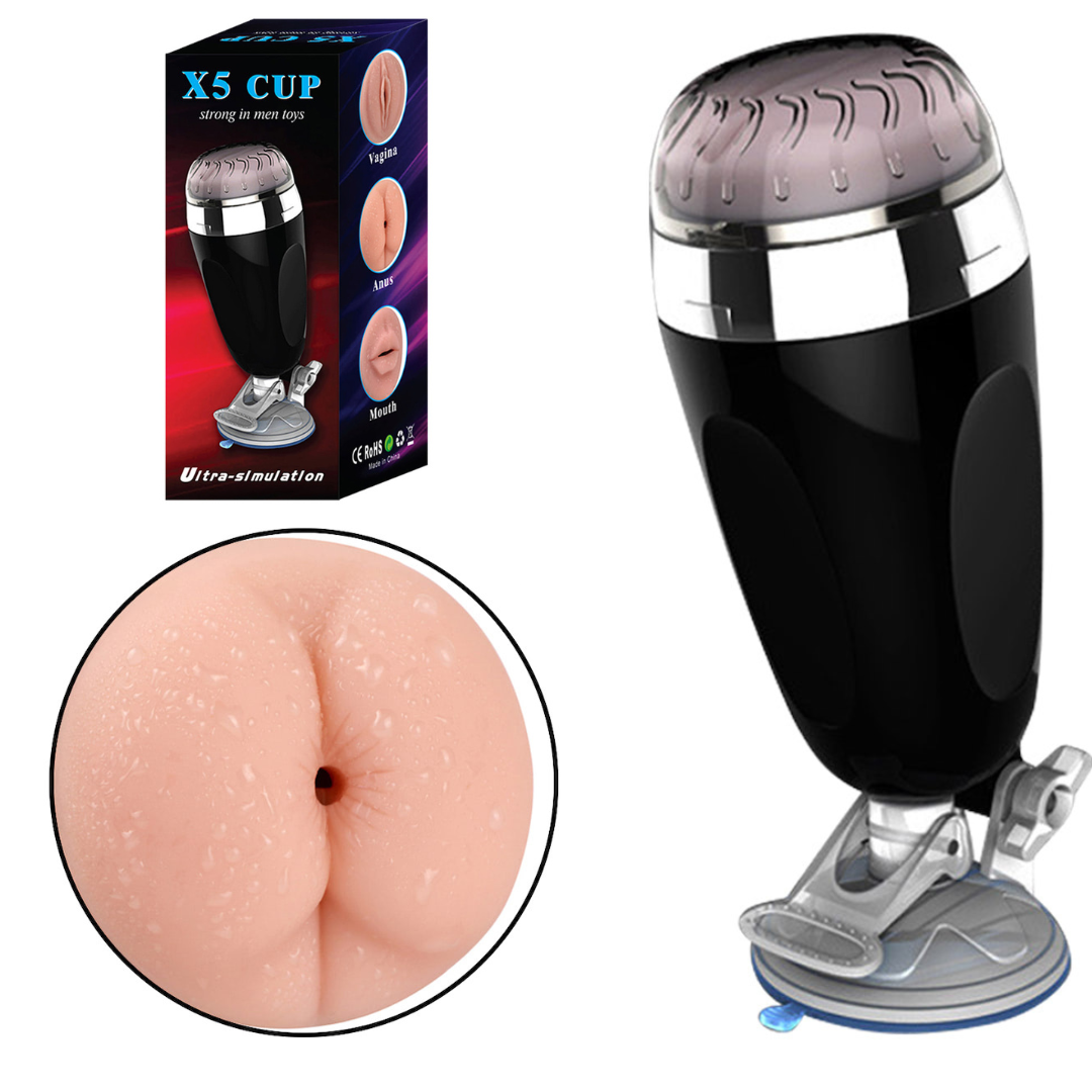 Masturbador masculino Cyberskin ventosa-X5 CUP formato ânus