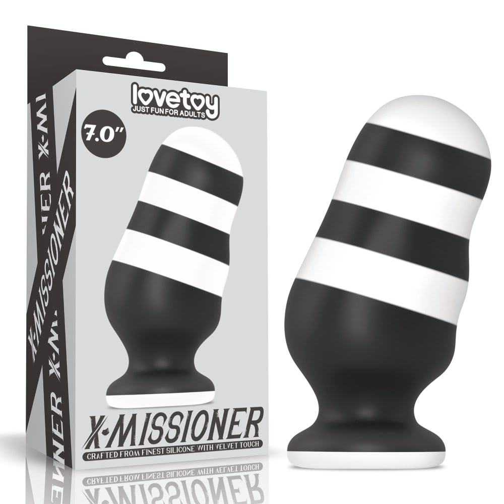 Plug Anal pretas e brancas 18x8,5x7,7 - X-Missioner LOVETOY