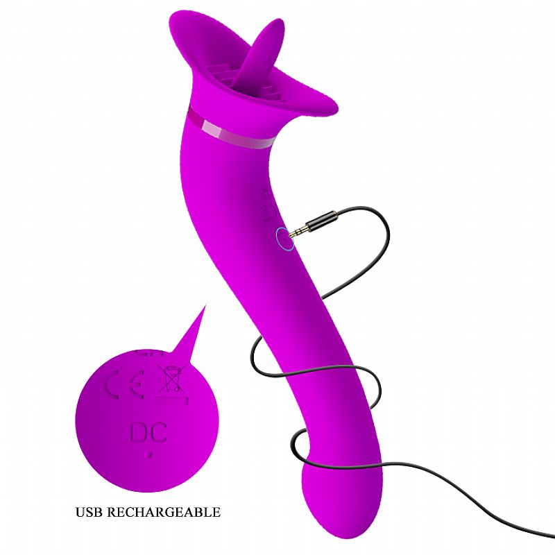 Estimulador Ponto g Com Língua para o Clitóris Recarregável - Imagem 2
