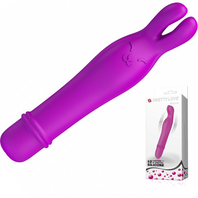 Mini Vibrador com Orelhas de Coelho e 10 Modos de Vibração