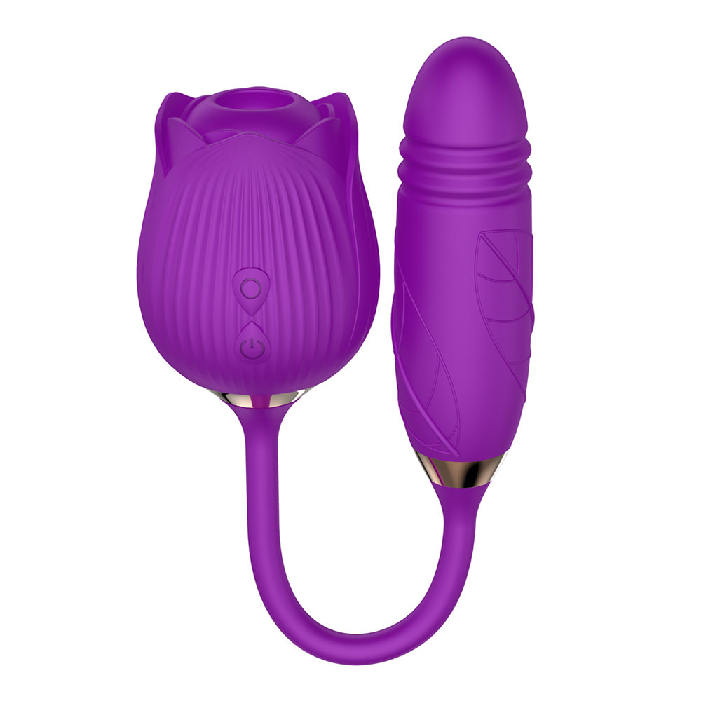 Vibrador Estimulador Duplo Vai e Vem e Sucção Recarregável