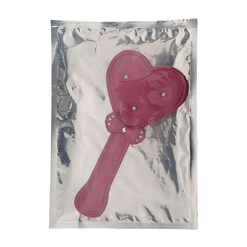 Chibata de Coração e Laço Rosa - Couro de Luxo - Imagem 4