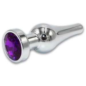 Plug Anal M Aço com Cristal Brilhante 11,5x3,8cm - Sexshop