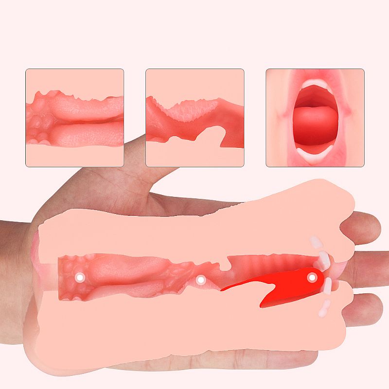 Masturbador em Cyberskin Masculino Formato de Vagina e Boca - Imagem 8