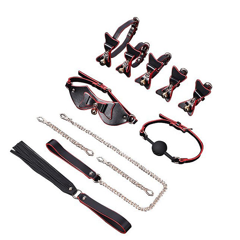 Kit Bondage Algema para Pulso e Pescoço com mordaça de Bola - Luxo - Imagem 3