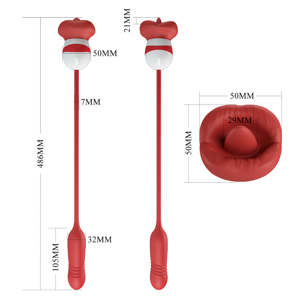 Vibrador Duplo Flexível Língua e Bullet Vai e Vem Ashlynn - Imagem 3