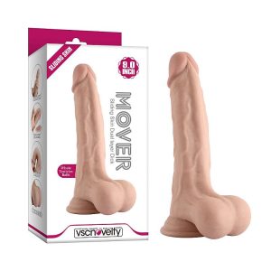 Dildo Realístico Pele Camada Dupla + Ventosa - 21,5x4,4CM