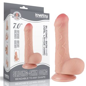 Pênis Realístico 18,3x3,5 Sliding Skin Dual Layer Dong Flesh