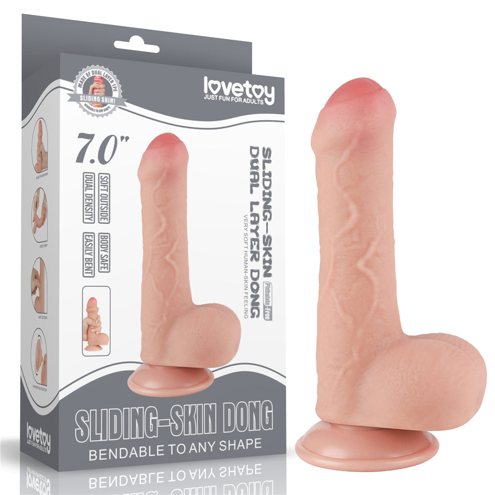 Pênis Realístico 18,3x3,5 Sliding Skin Dual Layer Dong Flesh