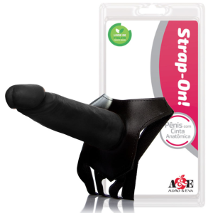 Strap On - cinta com pênis realístico - Preto 16x4cm