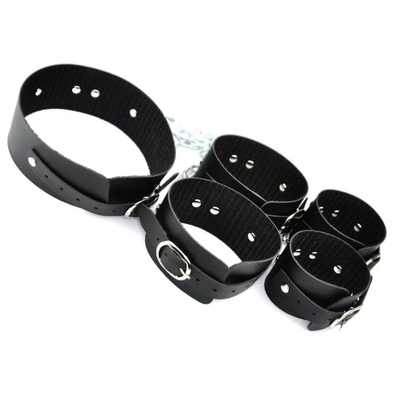 Kit Coleira Algema e Tornozeleira com Corrente 1,20 DOMINATRIXXX
