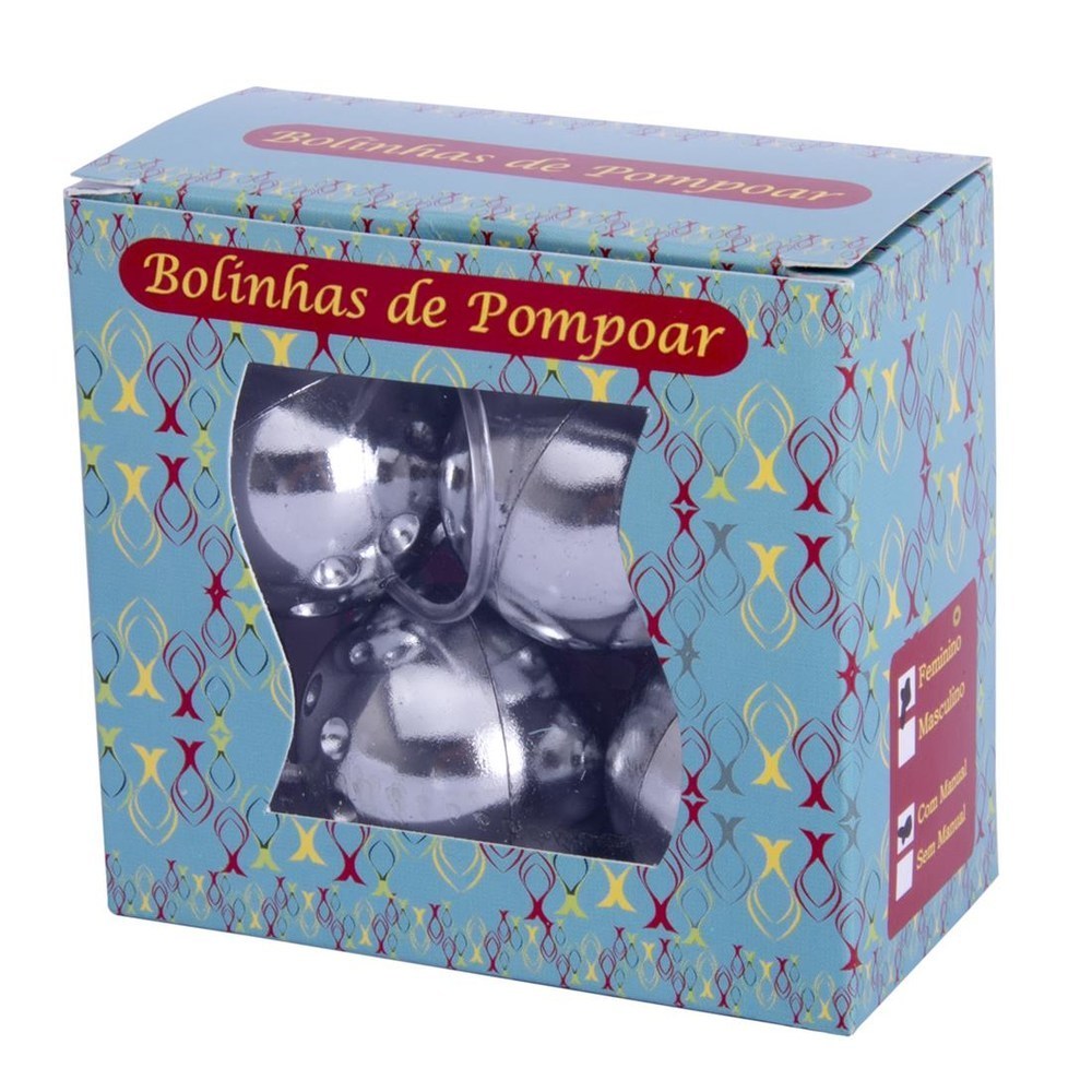 Kit Pompoarismo 04 Bolinhas Cromadas e Manual - Sexshop - Imagem 3