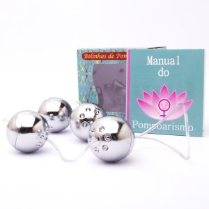 Kit Pompoarismo 04 Bolinhas Cromadas e Manual - Sexshop