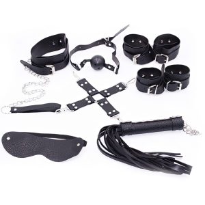 Kit Bondage com 7 produtos Preto - YOUVIBE - Sex shop