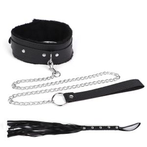 Coleira Guia de Corrente Luxo e Chicote - YOUVIBE - Sexshop