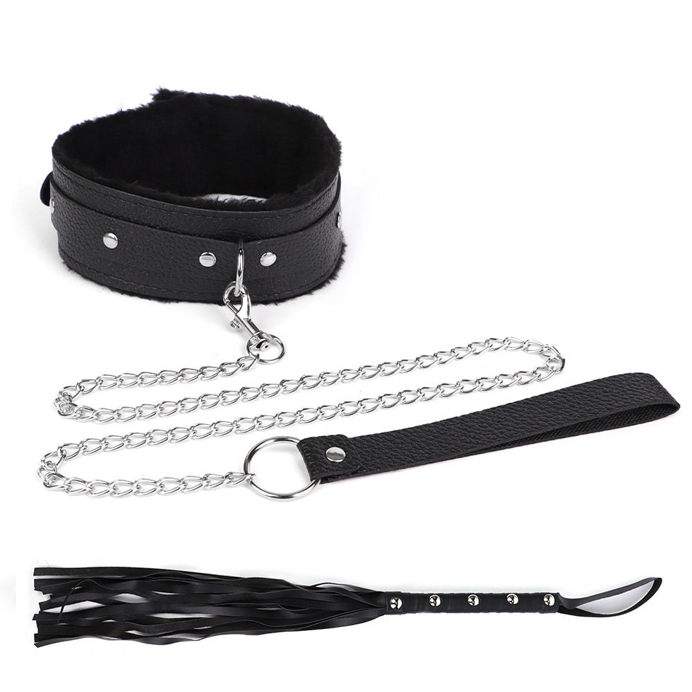 Coleira Guia de Corrente Luxo e Chicote - YOUVIBE - Sexshop