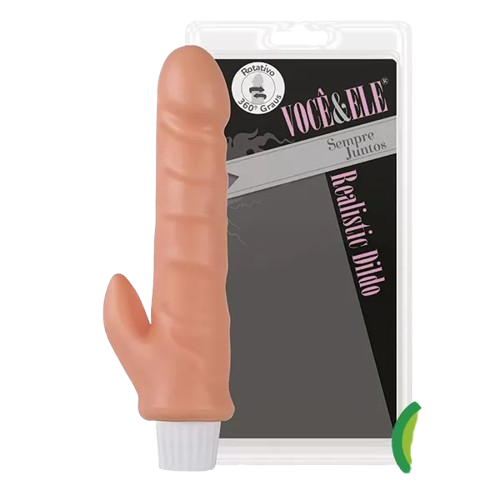 Vibrador Dildo - 15x3cm - Cor pele com 12 velocidades