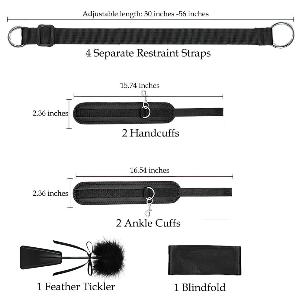 Kit de Bondage e Restrição de Cama com 8 Peças - Sex shop - Imagem 4