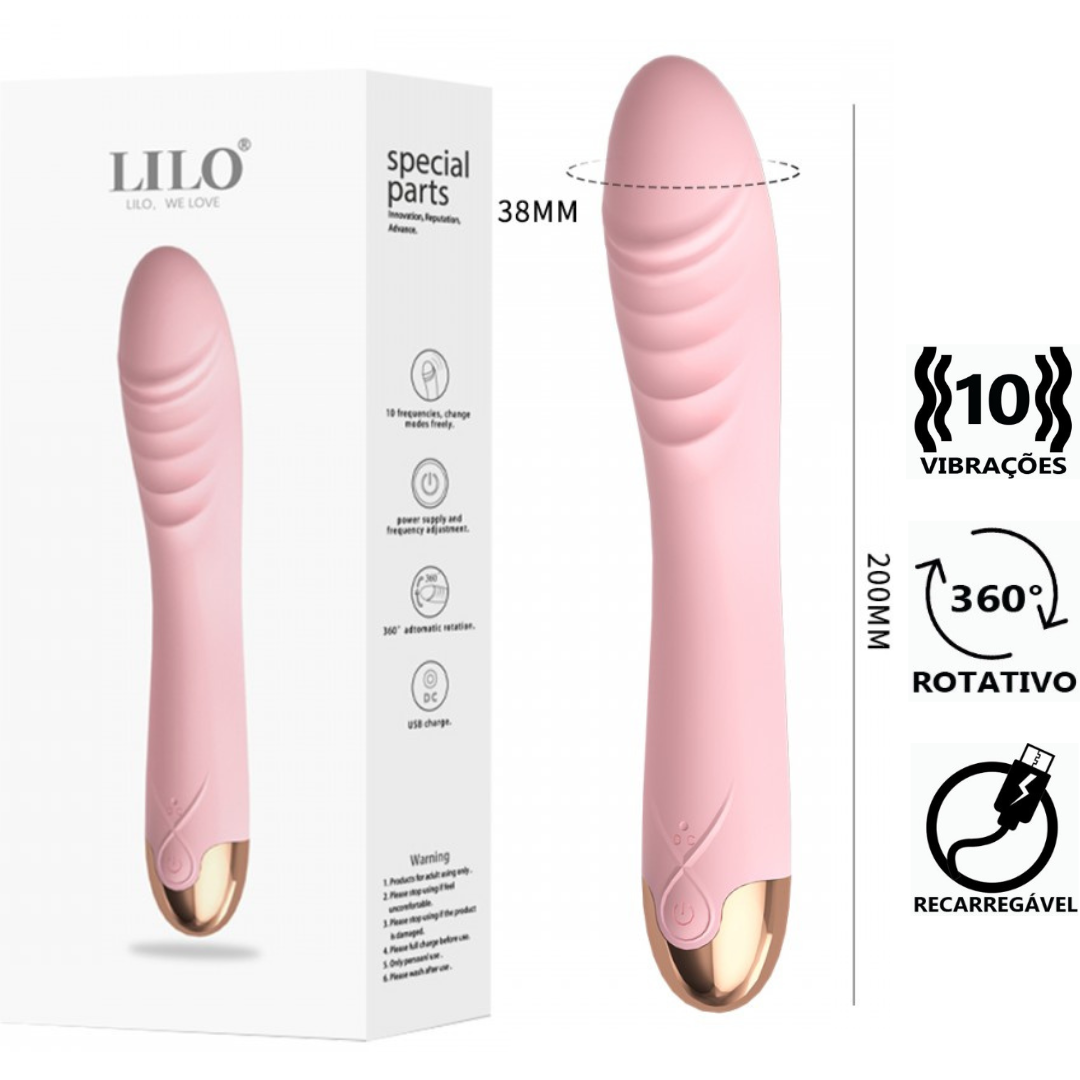 Vibrador Personal 10 Velocidades de Vibração e Rotação - USB