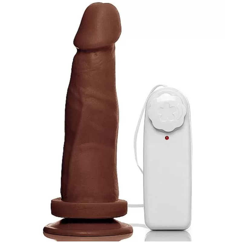 Pênis Com Vibrador 8 com Ventosa Marrom - Sexshop - Imagem 3