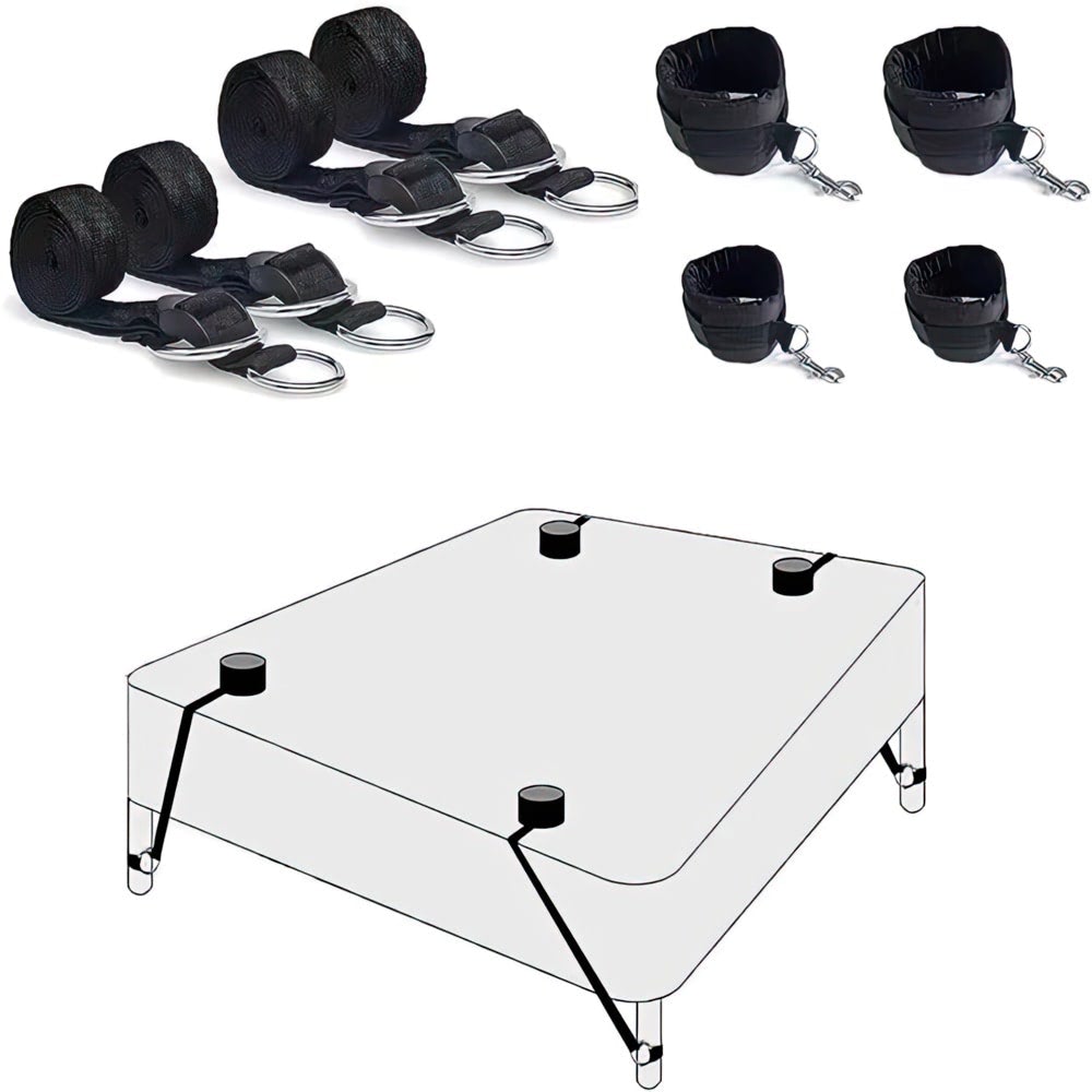 Kit de Bondage e Restrição de Cama com 8 Peças - Sex shop - Imagem 6