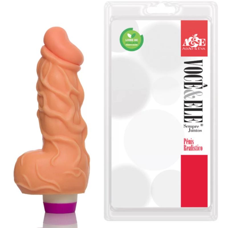 Pênis Prótese Big Boss com Escroto e Vibrador Pele Sex shop