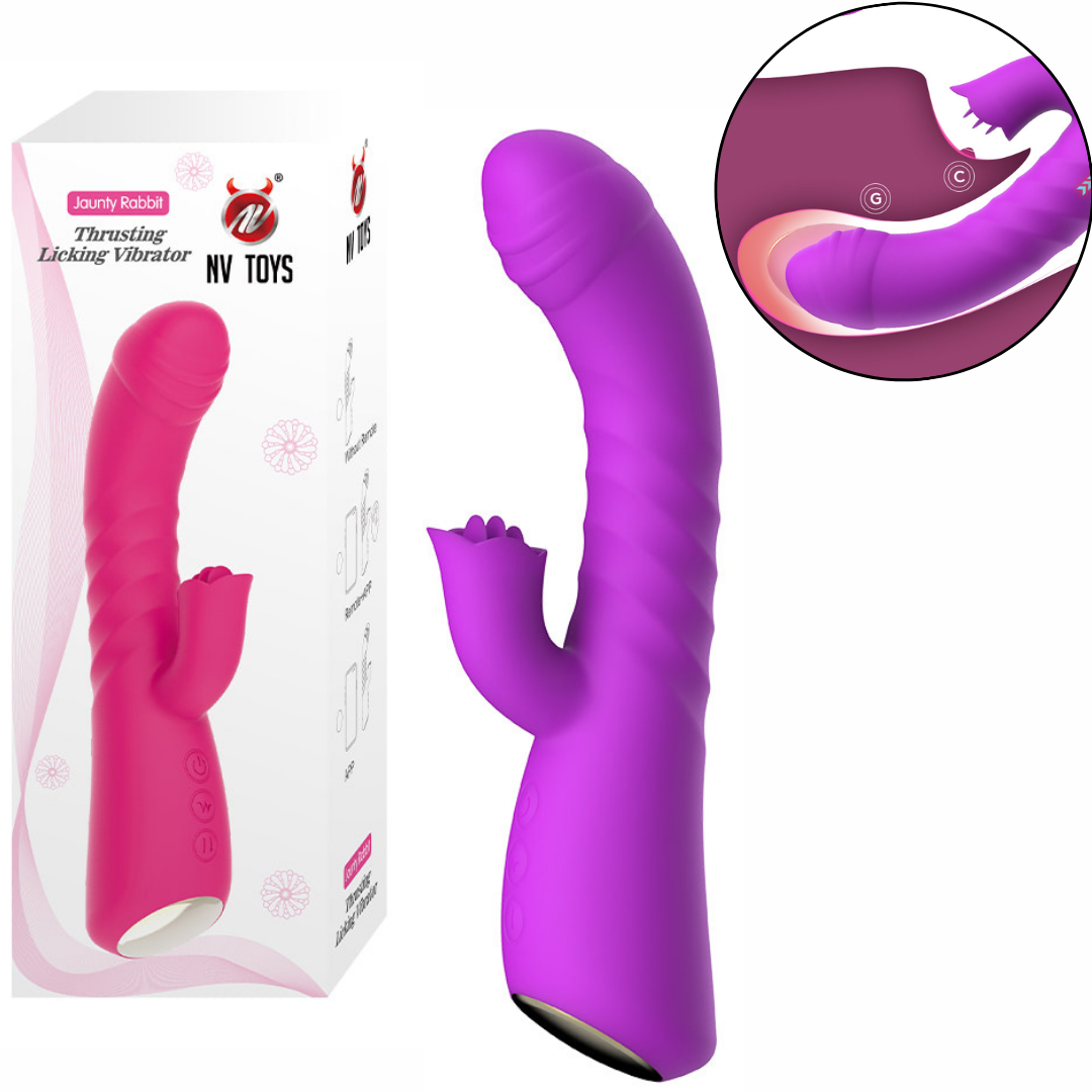 Vibrador Estimulador de Ponto G e Clitóris com Vai e Vem USB