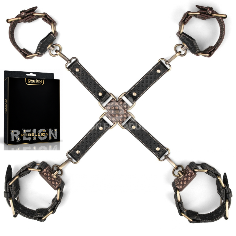 Kit Bondage Algema e Tornozeleira Rebellion Reign Hogtie Set
