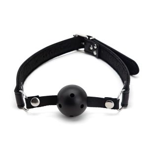 Mordaça bola com Respirador em couro sintético - YOUVIBE