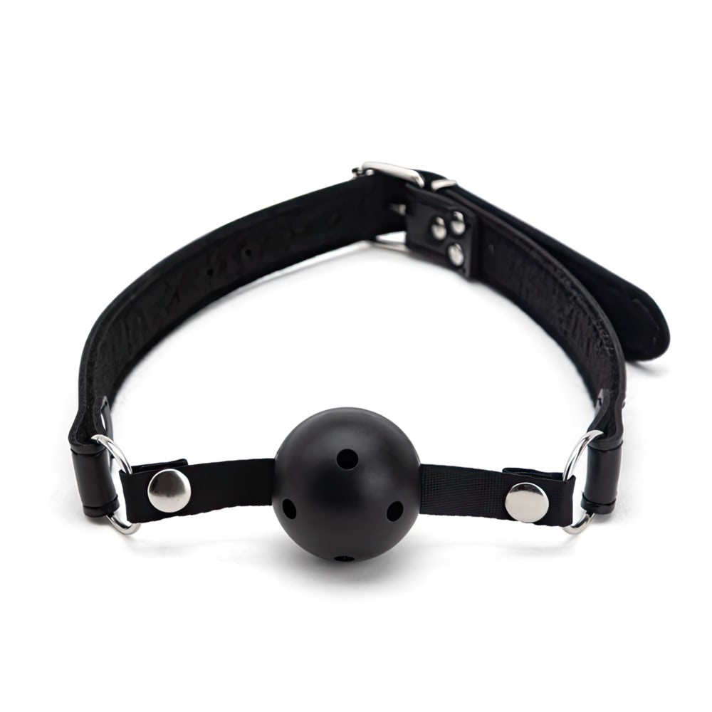 Mordaça bola com Respirador em couro sintético - YOUVIBE
