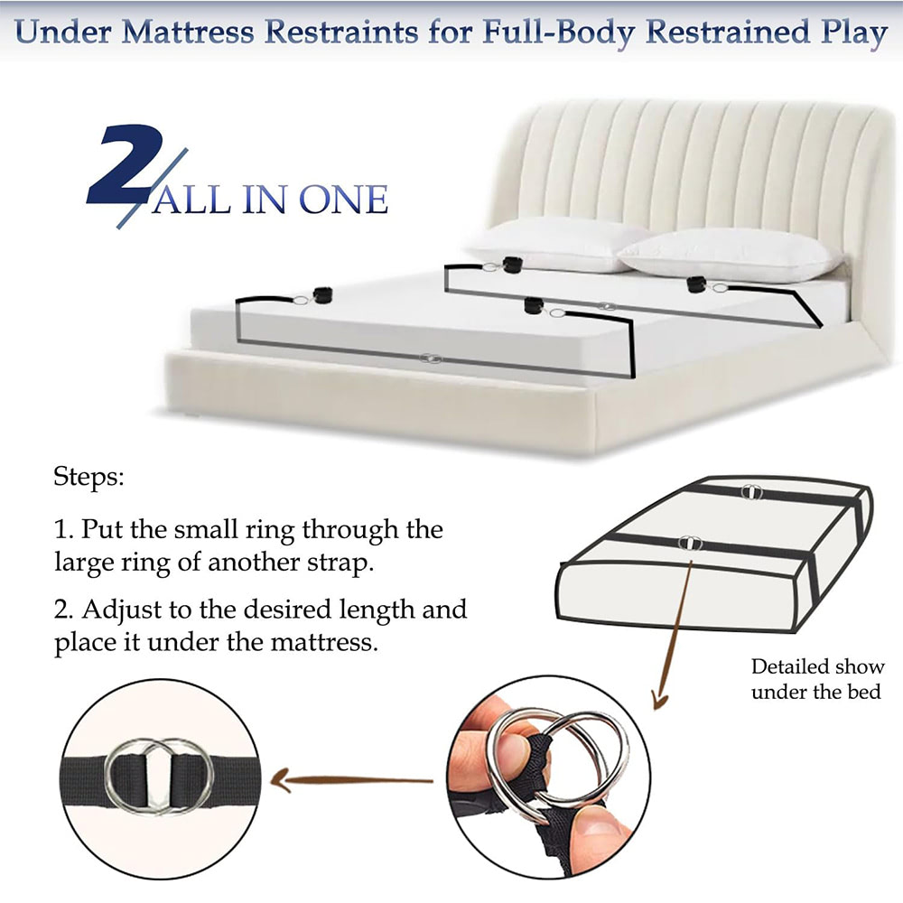 Kit de Bondage e Restrição de Cama com 8 Peças - Sex shop - Imagem 10