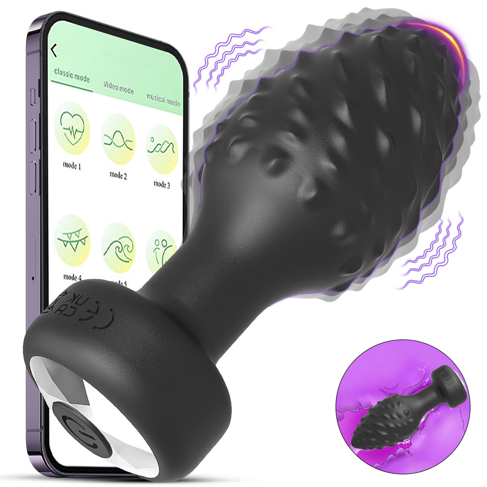Plug Anal Silicone 10 Vibração e Controle Aplicativo YOUVIBE