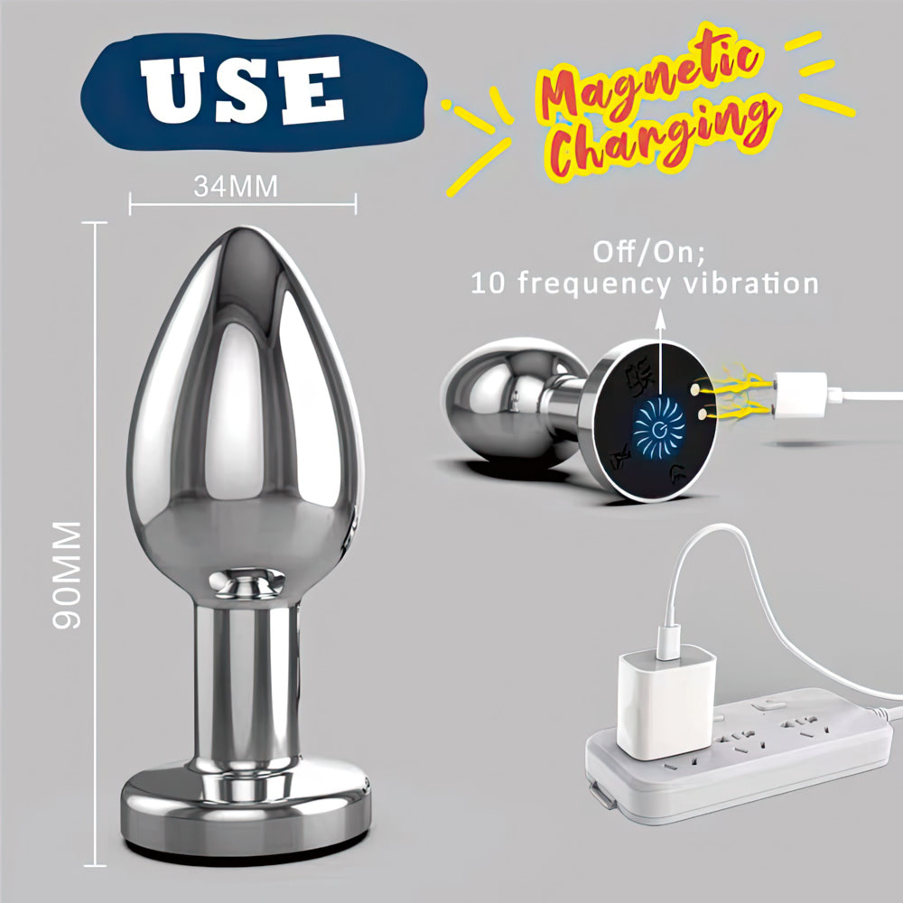 Plug Anal Cromado Cores Controle Remoto sem Fio - YOUVIBE - Imagem 7