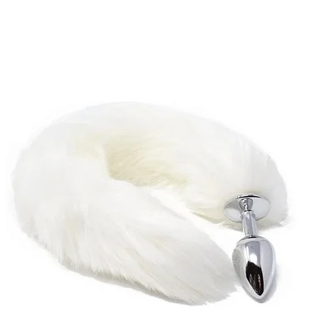 Plug Anal em Metal 7cm com Cauda Branca Raposa do Gelo - Sexshop - Imagem 4