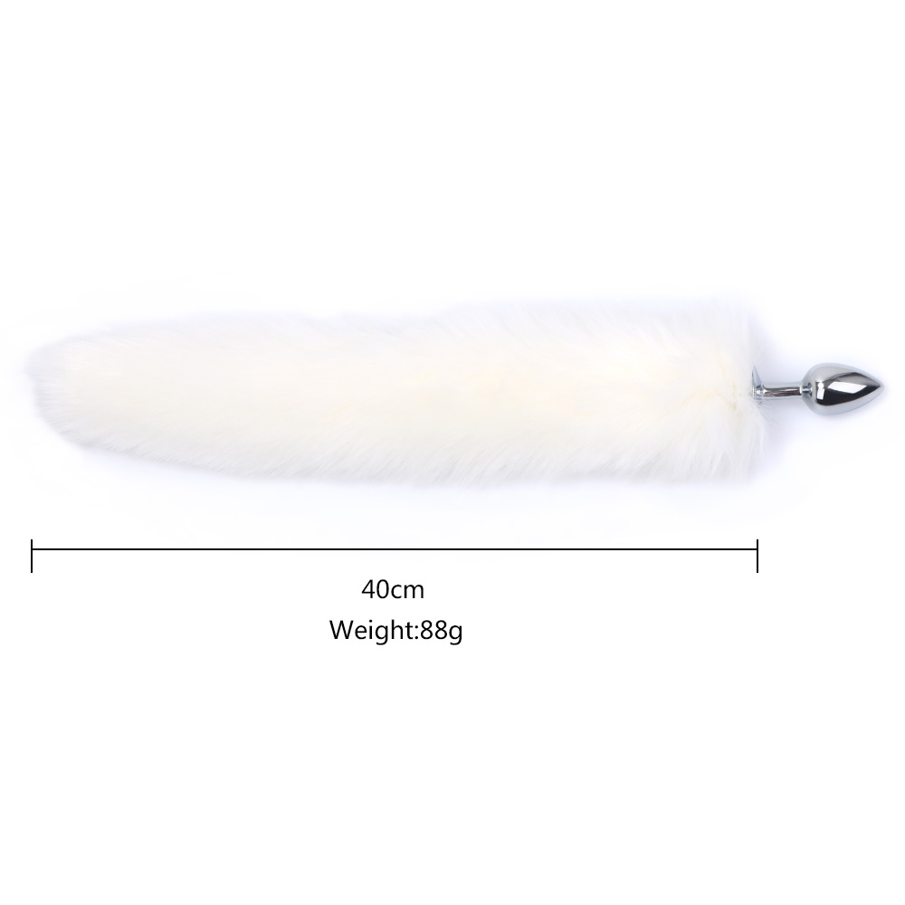 Plug Anal em Metal 7cm com Cauda Branca Raposa do Gelo - Sexshop - Imagem 2
