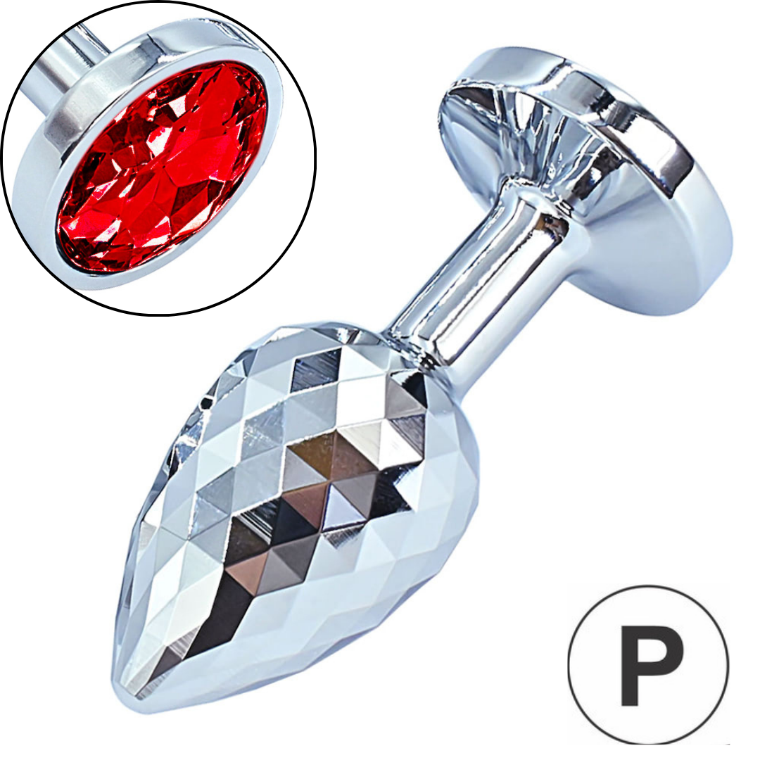 Plug Anal de Luxo com Joia e Superfície Tipo Diamante 7x3CM