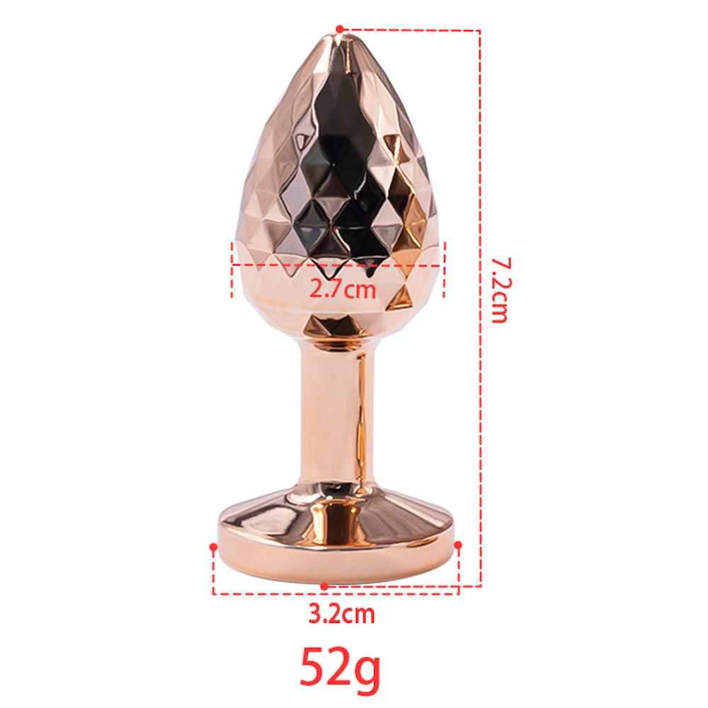 Plug Anal de Dourado Joia e Superfície Tipo Diamante 7x3CM - Imagem 3