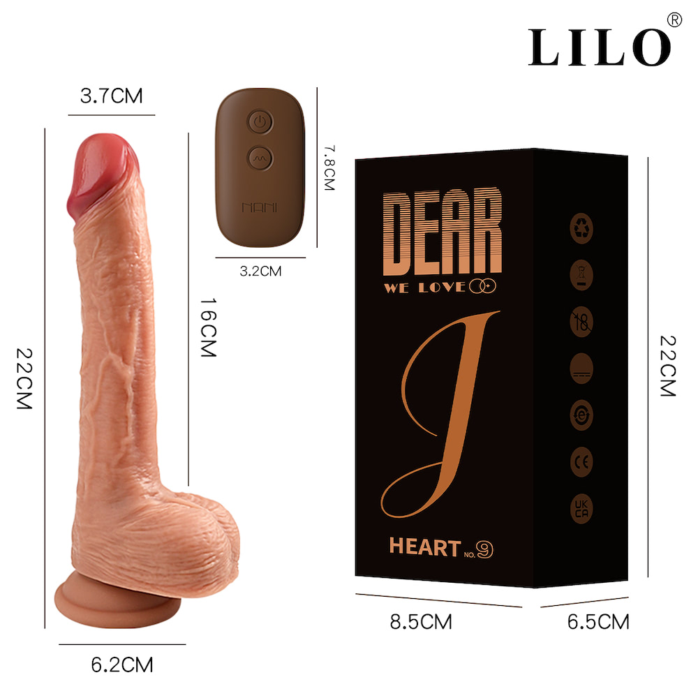 Prótese Realística 22x3,7 vai e vem Controle Remoto Sex shop - Imagem 3