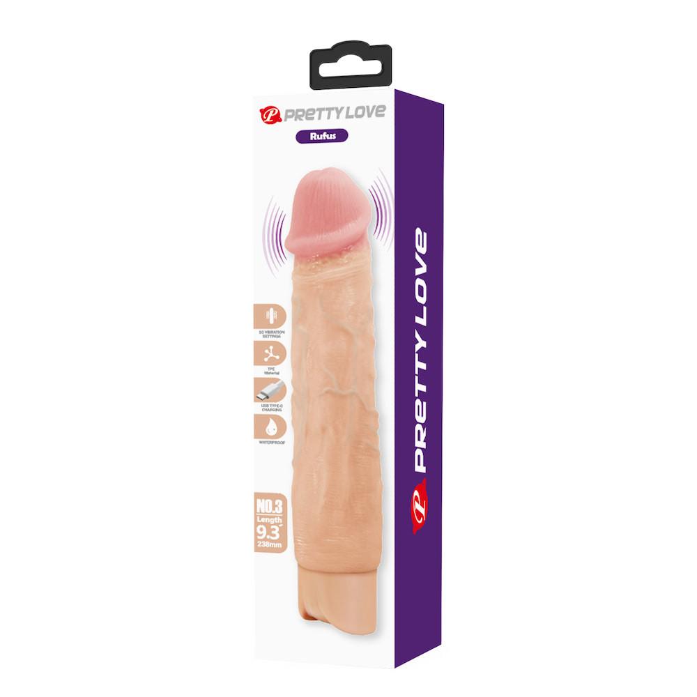 Pênis Realístico Recarregável Vibração - 23,8x4,6 PRETTYLOVE - Imagem 5