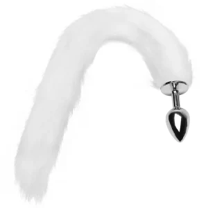 Plug Anal em Metal 7cm com Cauda Branca Raposa do Gelo - Sexshop