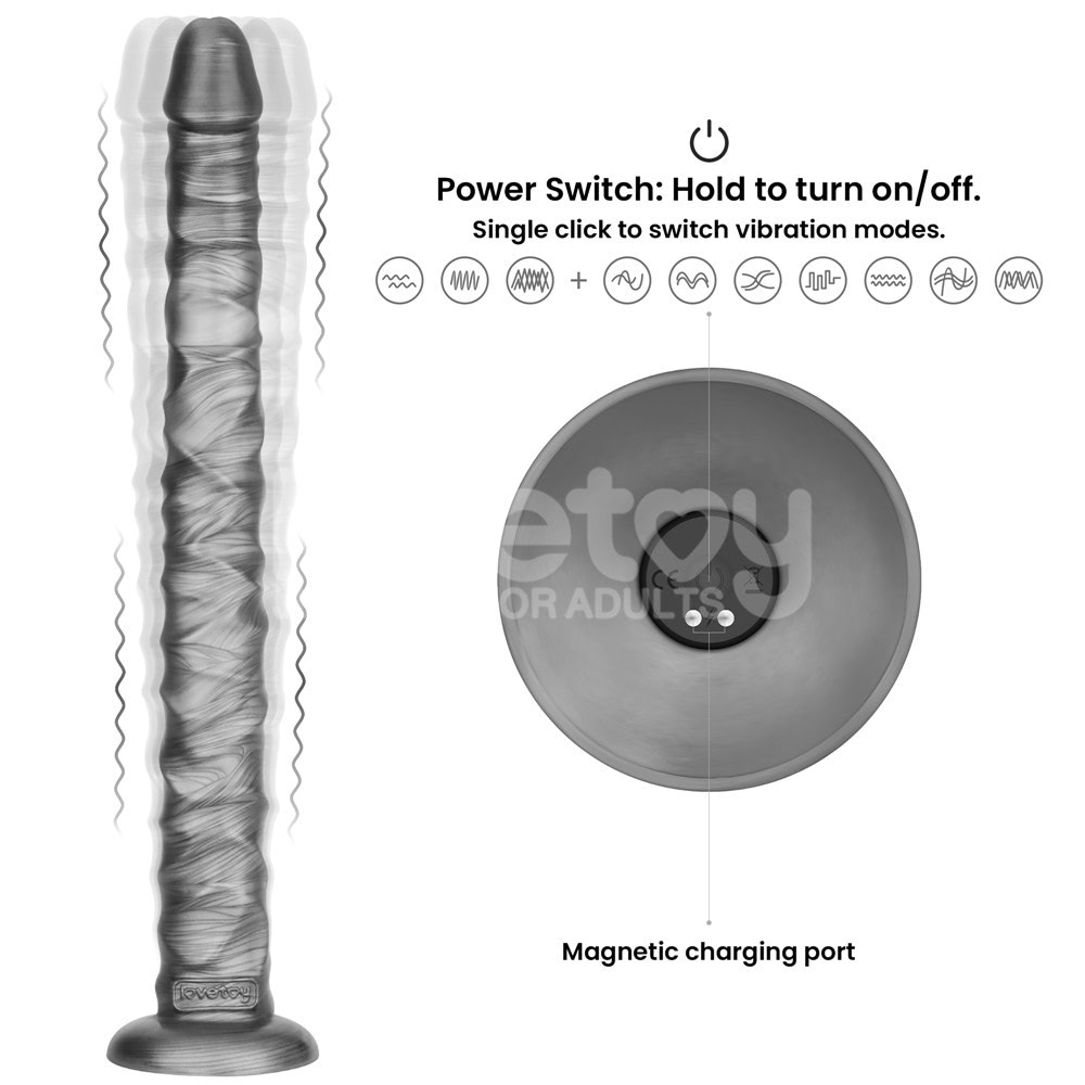 Vibrador flexível Grande 40,8x4,4 cm com Vibrax Slider - Imagem 9