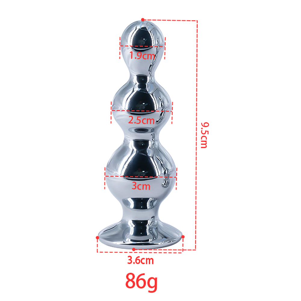 Plug Anal Escalonado Feito em Aço com Joia Pedra 9,5x3,6CM - Imagem 3