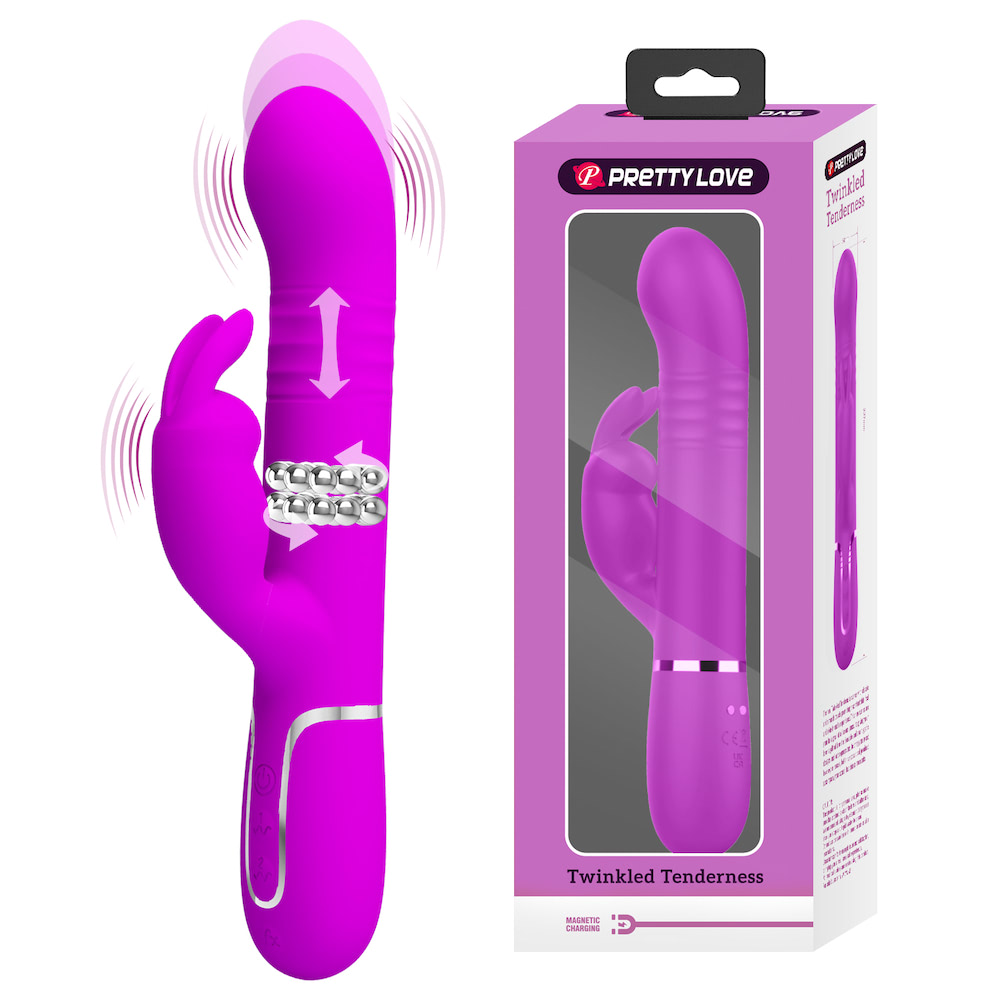 Vibrador Rabbit Vai e Vem 4 in 1 - 7 Vibrações PRETTY LOVE